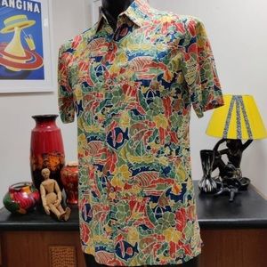 Tori Richard Disney Shirt Hawaiian Button Down Collared Shirt